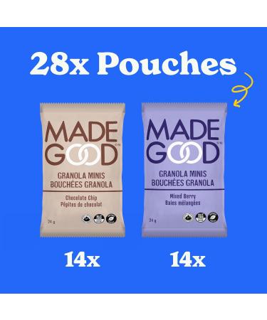 MadeGood Granola Minis Variety Pack 24g (28 Count) Chocolate Chip Mixed Berry Gluten Free Snacks Chocolate Chip and Mixed Berry - Buy Online on GoSupps.com