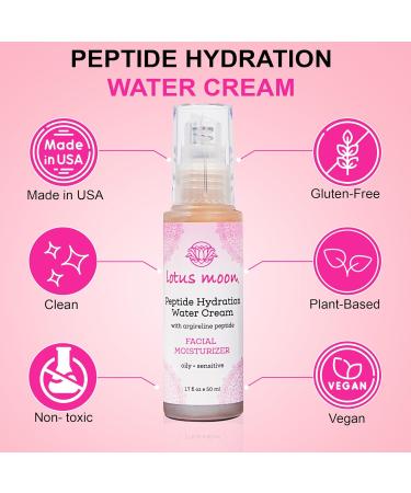 Lotus Moon Peptide Hydration Water Cream - Argireline Infused Clean & Cruelty-Free Skincare | 1.7 fl oz (50 ml) - Shop Internationally - Buy Online on GoSupps.com