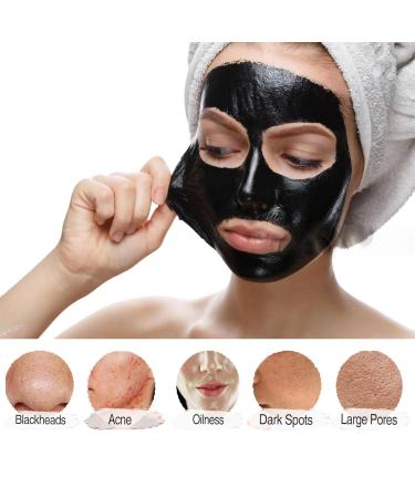 Buy Activated Charcoal Blackhead Remover Mask - Deep Cleansing Peel Off Face Mask with Pimple Extractor & Brush | 120g - Buy Online on GoSupps.com