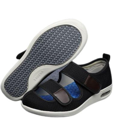 Men's Wide Fit Diabetic Shoes - Anti-Slip, Comfortable Sandals for Foot Fracture Recovery - Size 9.5, Black - Buy Online on GoSupps.com