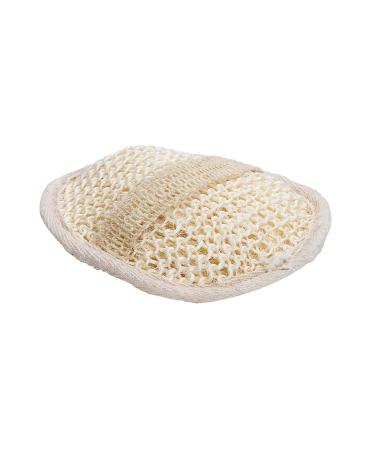 Bass Brushes | Esthetician Grade Natural Sisal Bath & Body Hand Pad | Pure Plant Material FIRM | High Density Fibers | Natural Finish | Model M2
