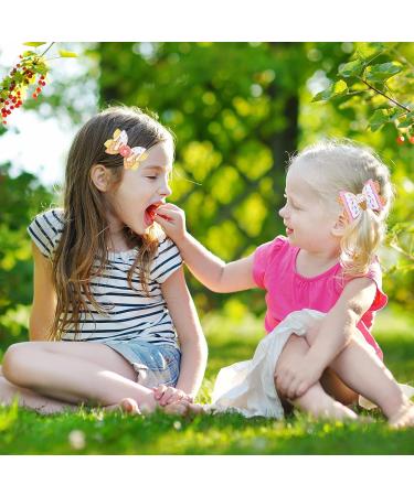 Whaline 4Pcs Dessert Glitter Bow Hair Clips - Summer Colorful Leather Hairgrips for Girls and Women - Birthday Party Hair Accessories - Buy Online on GoSupps.com