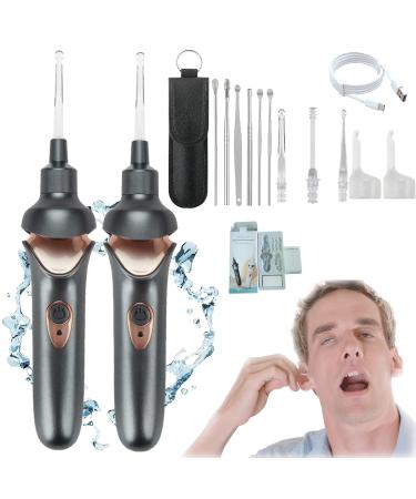 Tweddy Smart Ear Wax Remover Tweddy Smart Ear Wax Vacuum Tweddy Smart Earwax Remover Ear Wax Removal Tool Ear Cleaner Earwax Removal Kit with Light for Children Adult (2*Black)