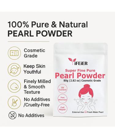 Pure Freshwater Pearl Powder for Skincare - 80g SuperFine Organic Powder for DIY Lotions Creams Serums & Face Masks - Buy Online on GoSupps.com