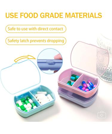 2PCS Cute Purple Travel Pill Box | Portable Daily Medicine Organizer for Vitamins & Supplements - Buy Online on GoSupps.com