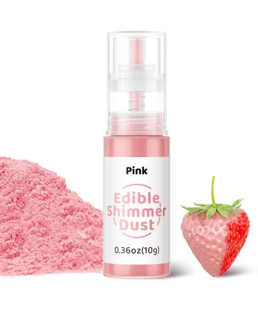 Wwtop edible glitter 10g glitter powder for drinks glitter spray edible glitter dust glitter powder tasteless food coloring powder for cakes chocolate cocktails fondant (pink) pink