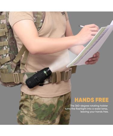 Xlentgen Flashlight Holster - 360 Rotatable Clip | Nylon Tactical Holder for Camping & Hiking - Shop Internationally - Buy Online on GoSupps.com