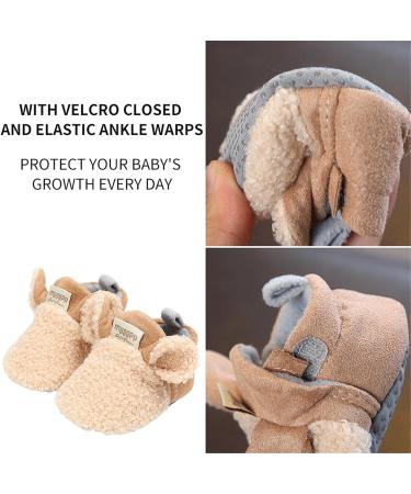 TMEOG Baby Booties Slippers | Infant Boots for First Steps | Winter Sock Crib Shoes for Boys & Girls | 0-18 Months | Khaki Sheep Design - Buy Online on GoSupps.com