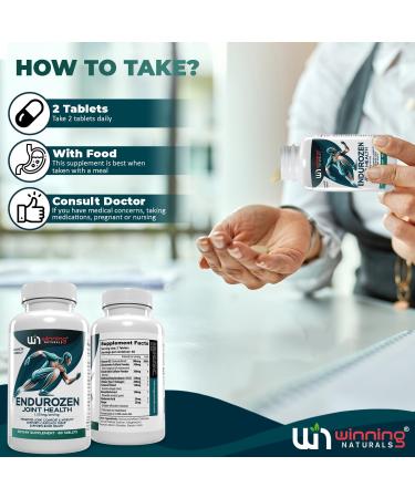 EnduroZen Joint Support Supplement Advanced Formula (60 tabs) - Glucosamine Chondroitin MSM Turmeric| Joint Health & Mobility Support| Non-GMO| for Men & Women| Supports Cartilage & Flexibility 60 Count (Pack of 1) - Buy Online on GoSupps.com