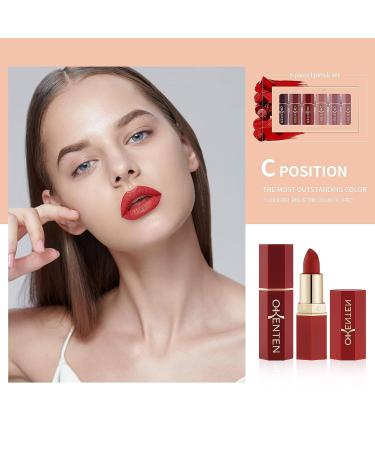 OKENTEN 6 Colors Matte Lipstick Set - Waterproof & Long-Lasting Nude Lipsticks - Moisturizing Makeup Gift Set - Labiales Matte Larga Duracion 26 02 - Buy Online on GoSupps.com