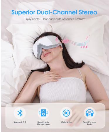 MUSICOZY Eye Massager with Heat & Vibration - Bluetooth Face Massager for Migraines Eye Strain Relief & Relaxation Gifts for Women | International Shipping - Buy Online on GoSupps.com