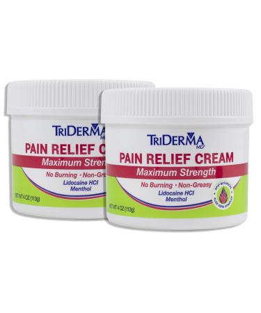 TriDerma Pain Relief Cream (4 Ounces (2 Pack Bundle) 4 Ounce (Pack of 2)