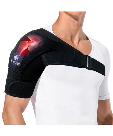 Shoulder Brace - Shoulder Compression Sleeve Immobilizer & Support Wrap for Torn Rotator Cuff Shoulder Pain Dislocated AC Joint Tendonitis Bursitis Subluxation Black One Size
