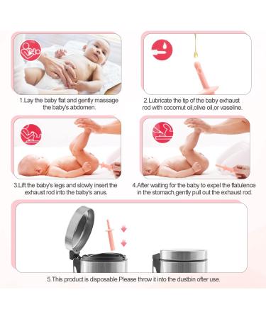 TOYMIS 18pcs Gas & Colic Reliever for Newborns - BPA Free Baby Gas Passer - Natural Constipation Relief - Pink - Buy Online on GoSupps.com