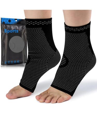 Ankle bandage 2 pack ankle bandage compression socks breathable footband for women and men for waved ankles Achilles tendon joint pain sports -M