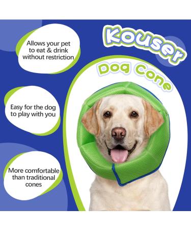 Kuoser Dog Cone Collar Blue M(Size) 28-36cm/11-14.2in - Soft Adjustable Recovery Collar for Dogs After Surgery - Anti-Bite Protection & Quick Healing - Buy Online on GoSupps.com
