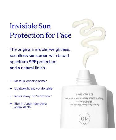 Supergoop! Unseen Sunscreen SPF 40 - Invisible Weightless Face Sunscreen for All Skin Types - 0.5 fl oz - Broad Spectrum Protection - Buy Online on GoSupps.com