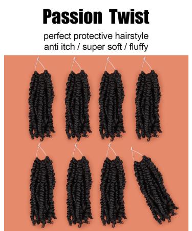 6 Inch Pre-twisted Passion Twist Crochet Hair 8 Packs - Short Pre-looped Braiding Hair in 1B/Natural Black (Pack of 8) - Buy Online on GoSupps.com