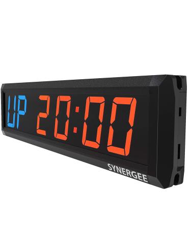 Synergee 16" Premium LED Programmable Interval Wall Timer Gym Timer with Wireless Remote. Tabata, EMOTM, Stopwatch, Count Up/Down, MMA, Clock. B) Medium 16"