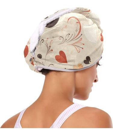 Coffee Heart Hair Towel 2 Pack - Super Absorbent Quick Dry Hair Turbans for Women & Girls - Buy Online on GoSupps.com