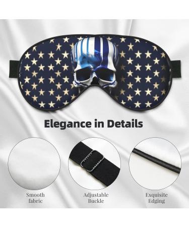 Blue Stripe Stars Skull Mask - Adjustable & Soft Blindfold for Deep Sleep Relaxation Travel & Meditation - Buy Online on GoSupps.com