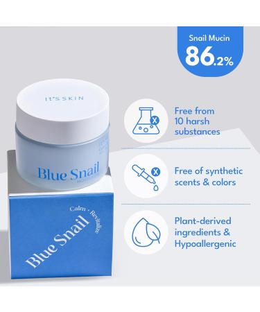 It'S SKIN Blue Snail Cream - Hydrating Daily Face Moisturizer with Snail Mucin Centella Asiatica & Niacinamide | Korean Skincare 1.69 Fl oz - Buy Online on GoSupps.com