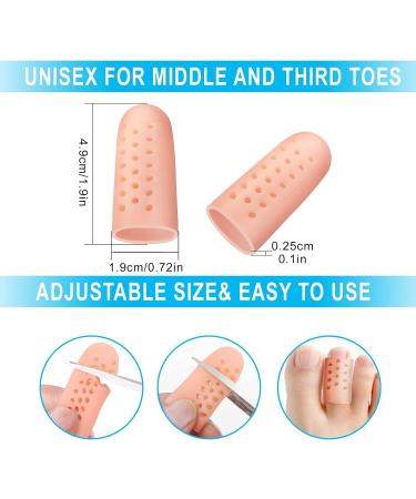 Silicone Toe Caps for Small Toes - 10 Pack | Breathable Gel Protection for Corns Bubbles & Ingrown Toenails - Pain Relief | Beige - Buy Online on GoSupps.com