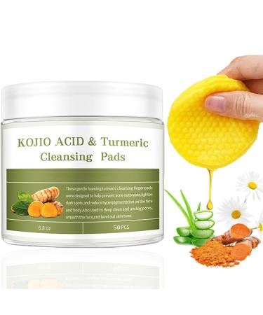 Kojic Acid and Turmeric Cleansing Pads Turmeric Cleansing Pads Turmeric Pads for Face Cleansing Turmeric Cleansing Cotton Pads Turmeric kojic pads Turmeric Deep Cleansing Pads for Face 50pcs 50 count (Pack of 1)