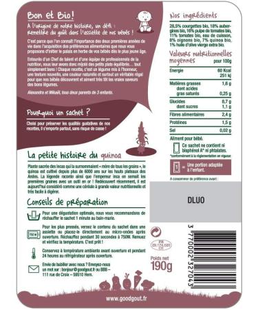 Good Go t Organic Quinoa Ratatouille from 6 Months 190 g - Buy Online on GoSupps.com