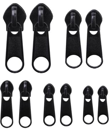 Caybats Zipper Repair Set - 10 Universal Zipper Grippers 5 Sizes Durable & Easy to Use for Jackets Coats & Suitcases - Black - Buy Online on GoSupps.com