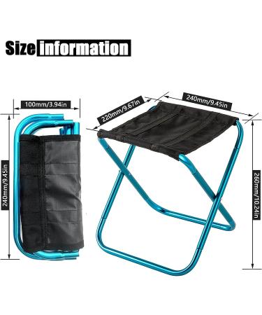 LYHLYA Portable Folding Stool - Mini Aluminum Alloy Camping Stool for Travel, Camping, Hiking - Blue with Carry Bag - Buy Online on GoSupps.com