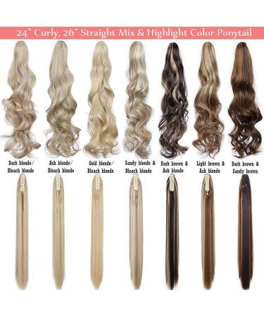 Long Short Claw Ponytail Hair Extension Clip | Synthetic Straight Curly Hairpieces - 21 Inch Medium Brown - Buy Online on GoSupps.com