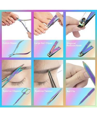 12pcs Stainless Steel Manicure Set - Professional Nail Clippers & Pedicure Kit for Hands, Feet & Facial Care - Pink - Buy Online on GoSupps.com
