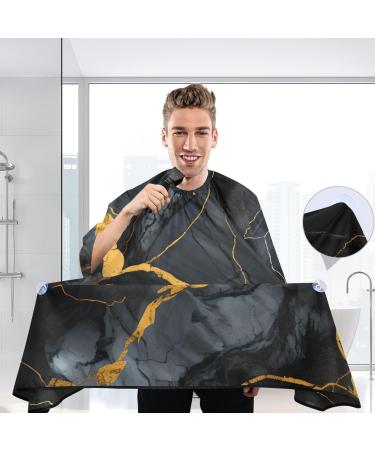 Waterproof Barber Cape - Black Marble & Cheetah Haircut Bib for Men & Women | Unisex Hair Cutting Cape | Durable & Stylish - Buy Online on GoSupps.com