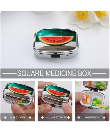 Watermelon Smiley Print Pill Box | 2 Compartment Portable Medicine Organizer - Ideal for Pocket & Purse - Buy Online on GoSupps.com