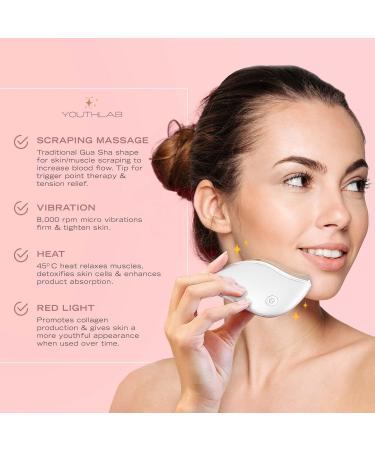 ProSculpt Gua Sha - Ultimate Anti-Aging Skin Tool with Heat & Vibration for Firming Puffiness Relief Tension Relief - White Rose Gold - Buy Online on GoSupps.com