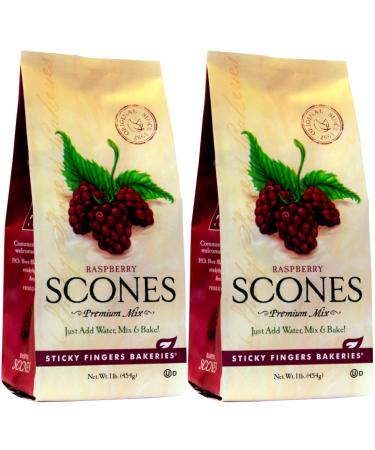 English Scone Mix with Raspberry by Sticky Fingers Bakeries Easy to Make English Scones Fresh Baked Makes 12 Scones (2pk) 1 Count (Pack of 2)
