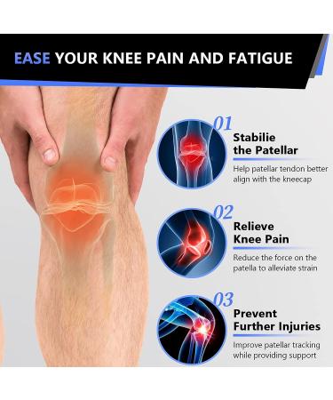 EMICUTE Patellar Tendon Knee Strap - Adjustable Brace for Knee Pain Relief | Support for Weightlifting, Running & Workouts - Black - Buy Online on GoSupps.com