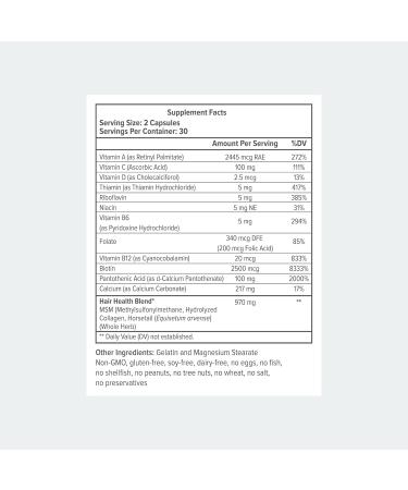 colorsmith Biotin Hair Multivitamins 2500mcg Biotin with Collagen 60 Capsules 30 Day Supply - Buy Online on GoSupps.com