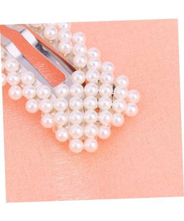 FRCOLOR Pearl Hair Clip Hair Clip Hair Pin Hair Barrettes Stylish Hairpin Bobby Pin Square Miss White Side Clip Elegant Hair Clip - Buy Online on GoSupps.com