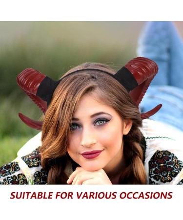 ABOOFAN Gothic Sheep Horn Headbands Devil Horn Headband Animal Hair Hoops for Halloween Festival Evil Costume Party Hair Accessories Decorations - Buy Online on GoSupps.com