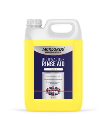 McKLords Commercial Dishwasher Rinse Aid Lemon Fragrance Yellow 5 Litre