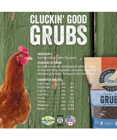 Cluckin' Good Grubs for Chickens - Natural Protein and Calcium Supplement - USA Grown Black Soldier Fly Larvae 3.5 lb - Buy Online on GoSupps.com