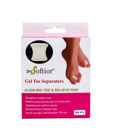 Softior 8 Pack Gel Toe Separators Spacers - Size Medium - Buy Online on GoSupps.com