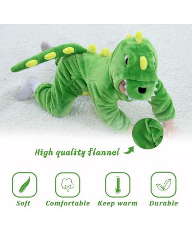 Doladola Unisex Kid's Costume - Green Dinosaur Hooded Rompers for Boys & Girls (2.5-3.5 Years) - Buy Online on GoSupps.com