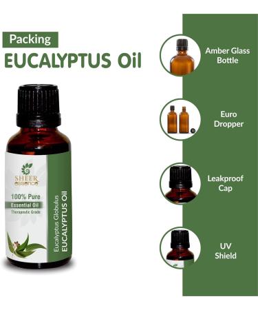Eucalyptus Oil 15 ML - 100% Pure Natural Therapeutic Grade Essential Oil | Eucalyptus Globulus - Uncut & Undiluted - Buy Online on GoSupps.com