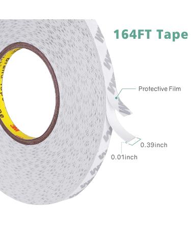 Double Sided Tape Heavy Duty  164ft Waterproof Mounting Adhesive Tape  Removable Tape for Walls  Poster  LED Strip  Car Trim  Home/Office Decor  Craft Project  Made of 3M Tape  White (164ft x 0.39in) - Buy Online on GoSupps.com