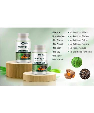 Moringa Tablets with Turmeric and Black Pepper 300 Pills 5 Month Supply 150 Serving 1000 Mg per Serving. One Capsule with Multiple Benefits - Supports Digestive Health (Pack of 1) - Buy Online on GoSupps.com