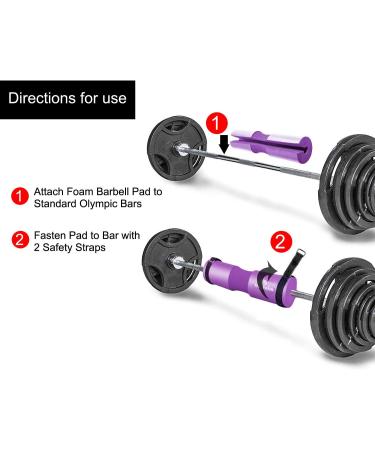 Barbell Squat Pad for Women & Men - Foam Sponge Cushion for Squats, Lunges, Hip Thrusts - Purple - Buy Online on GoSupps.com