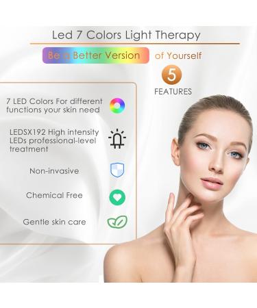 VeRosky LED Face Mask Light Therapy - 7 Color Photon Blue & Red Light Skin Rejuvenation Mask for Face and Neck - Buy Online on GoSupps.com